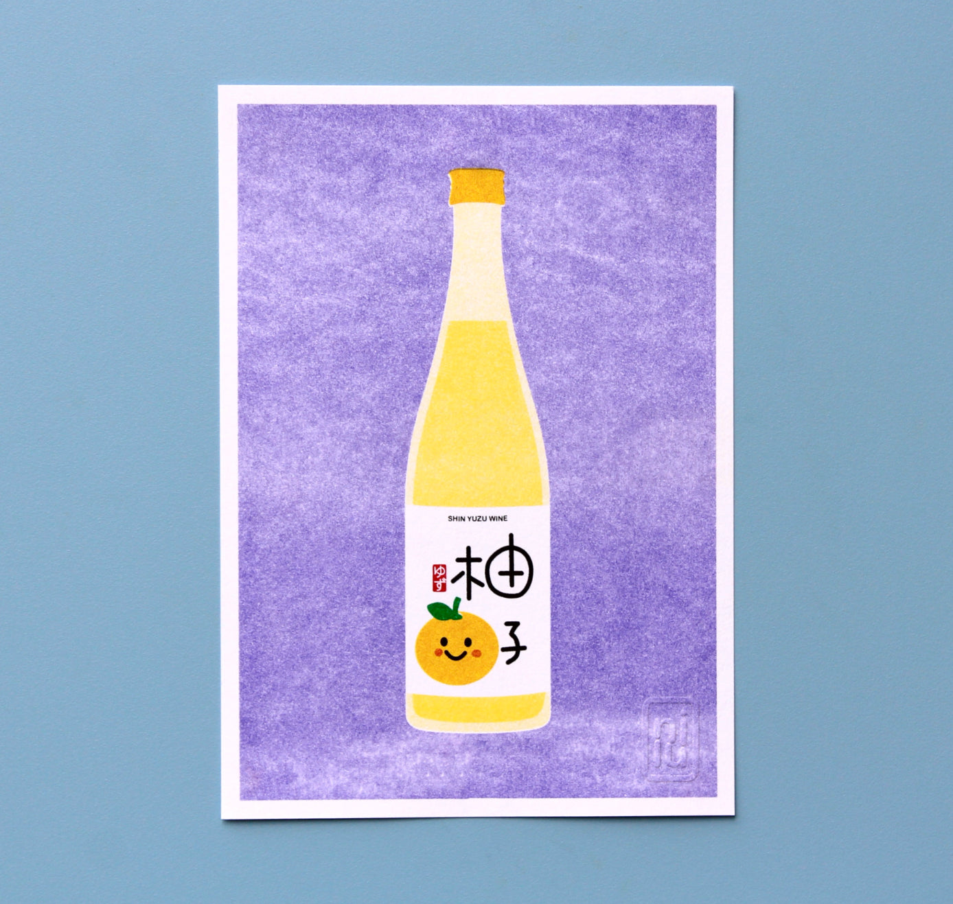 RISO Druck japanischer Yuzu-Wein