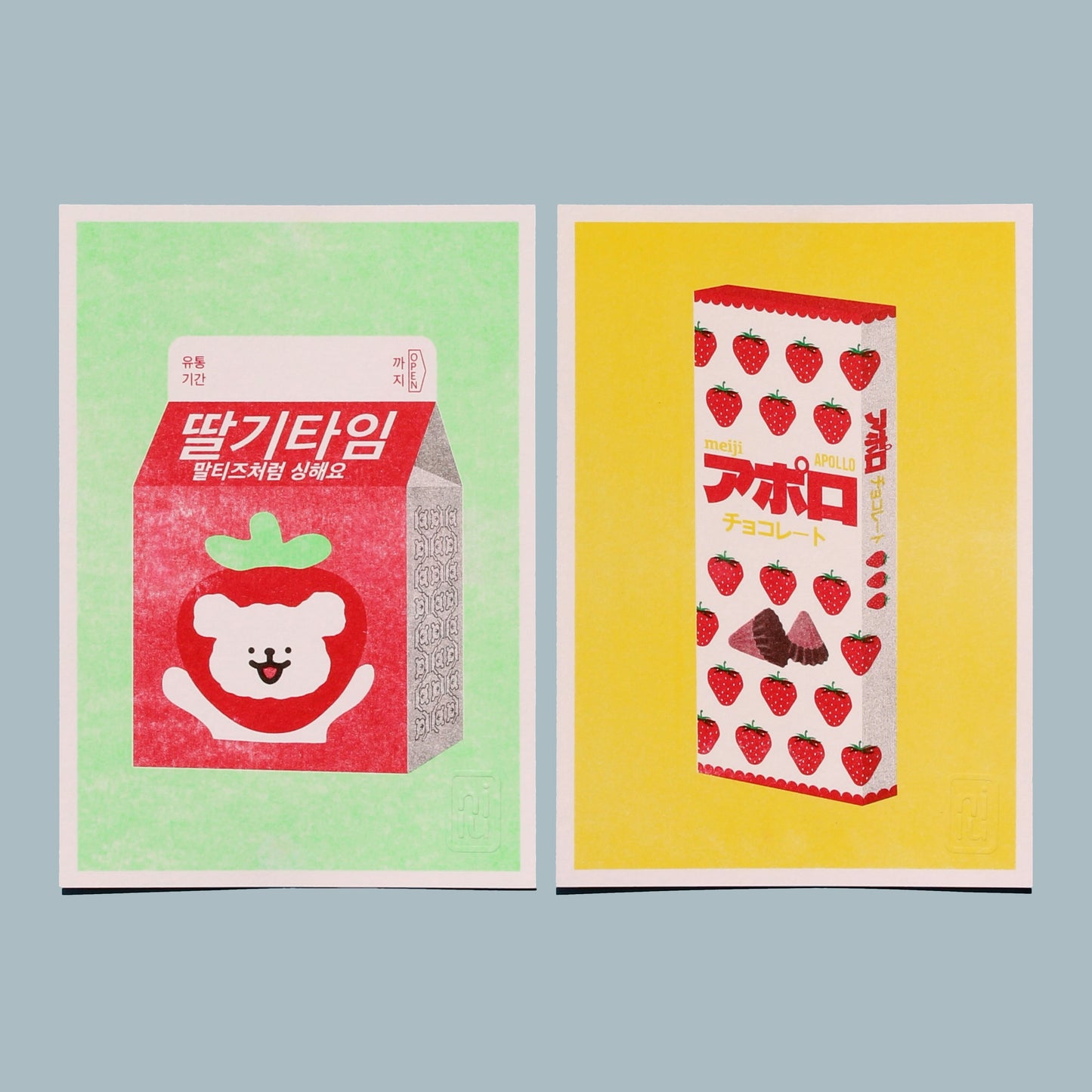 RISO Druck koreanische Erdbeermilch
