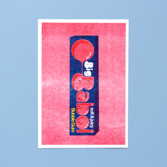 RISO Druck italienischer Kaugummi 'Big Babol'