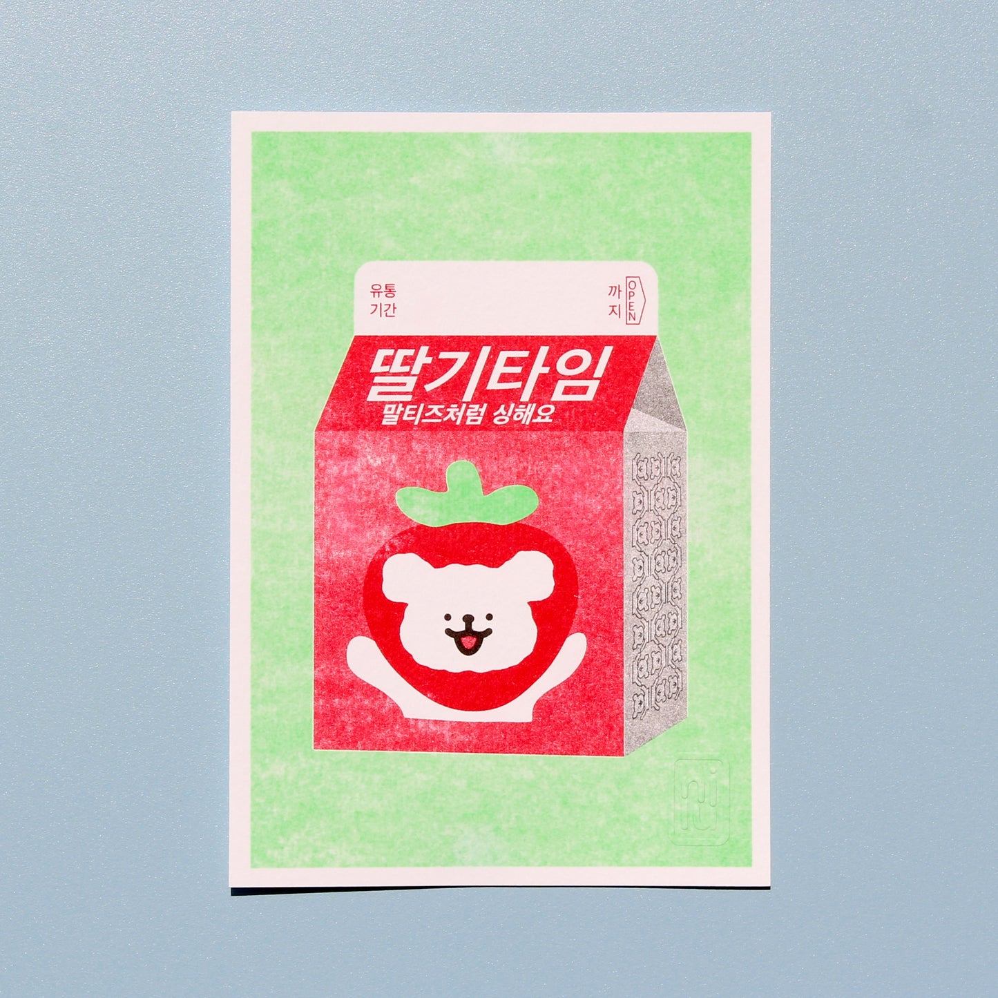 RISO Druck koreanische Erdbeermilch