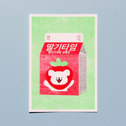 RISO Druck koreanische Erdbeermilch